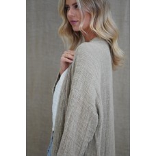 Audrey Longline Cardigan - NATURAL