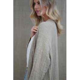 Audrey Longline Cardigan - NATURAL