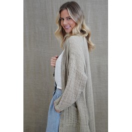 Audrey Longline Cardigan - NATURAL