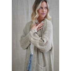 Audrey Longline Cardigan - NATURAL