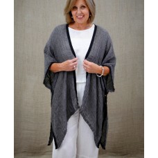 Carmen Linen Cardigan - Black & White