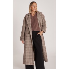 Sawyer Trench Coat - COCOA CHECK