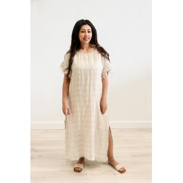 Gemma Fringed Maxi Dress - NATURAL