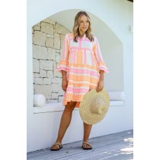 Mediterranean Dress - MANGO/PINK