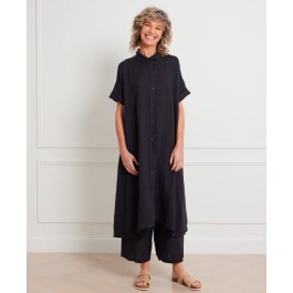 Salomé classic linen shirt dress - FRENCH NAVY