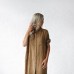 Seaside Tones - Linen Maxi Shirt Dress - BEIGE