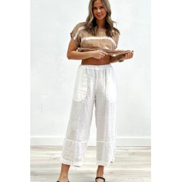 Tami Linen Pants - WHITE