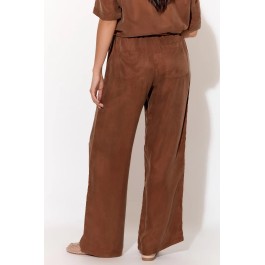 Adorne Stevie Cupro Pant - CHOCOLATE