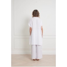 Adrienne linen collared shirt - WHITE