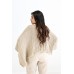 Liza Fringed Poncho Top - BONE (heavy weight)