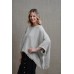 Liza Fringed Poncho Top - BONE (heavy weight)