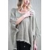 Liza Fringed Poncho Top - BONE (heavy weight)