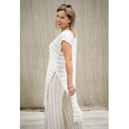 Sophia Tunic - Natural & White Stripe