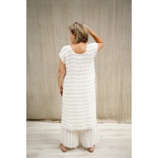 Sophia Tunic - Natural & White Stripe