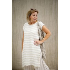 Sophia Tunic - Natural & White Stripe