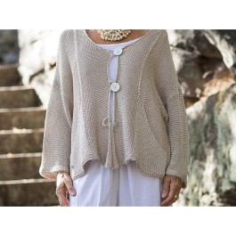 La Luna - Cotton Knit Cardigan - MINK