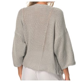 La Luna - Cotton Knit Cardigan - SILVER