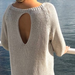 La Luna - Cotton Knit Top/Pullover - Open Back - MINK