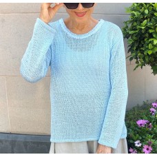 La Luna - Cotton Knit Jumper - BLUE