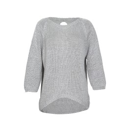 La Luna - Cotton Knit Top/Pullover - Open Back - SILVER